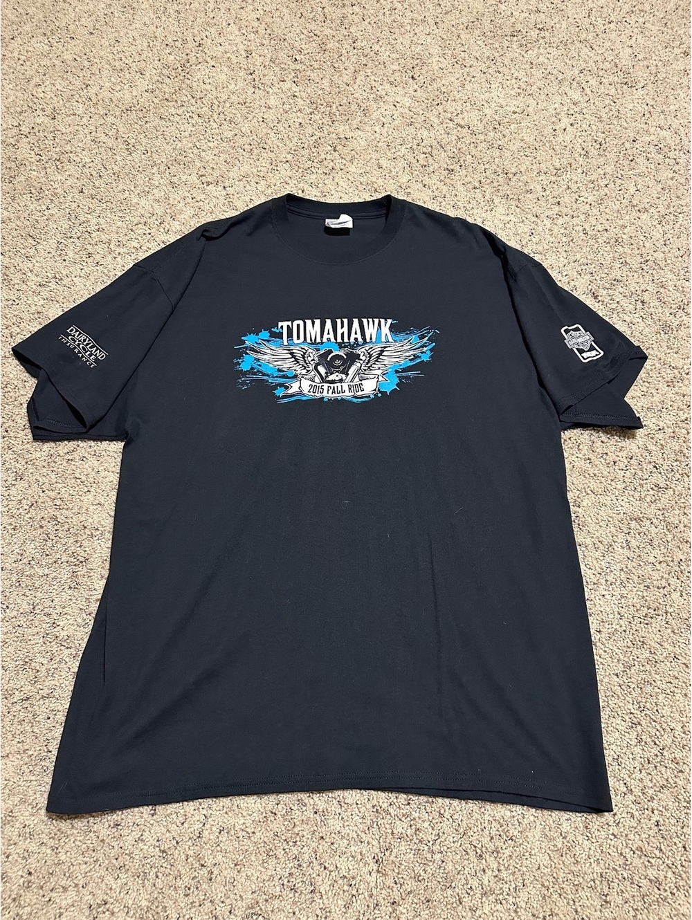 Harley-Davidson Tomahawk 2015 Fall Ride Black T-Shirt Adult 2XL